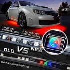 Lampu Underglow Mobil APP Bluetooth 60W, Kit Lampu Neon Underglow 2.5M