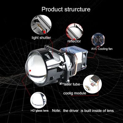 Bi High Beam 62W 5500k Laser Headlight Bulbs Dual LED Chips