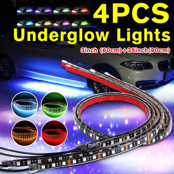 Kit Underglow LED RGB IP65 5050 Pengejaran Warna Fleksibel